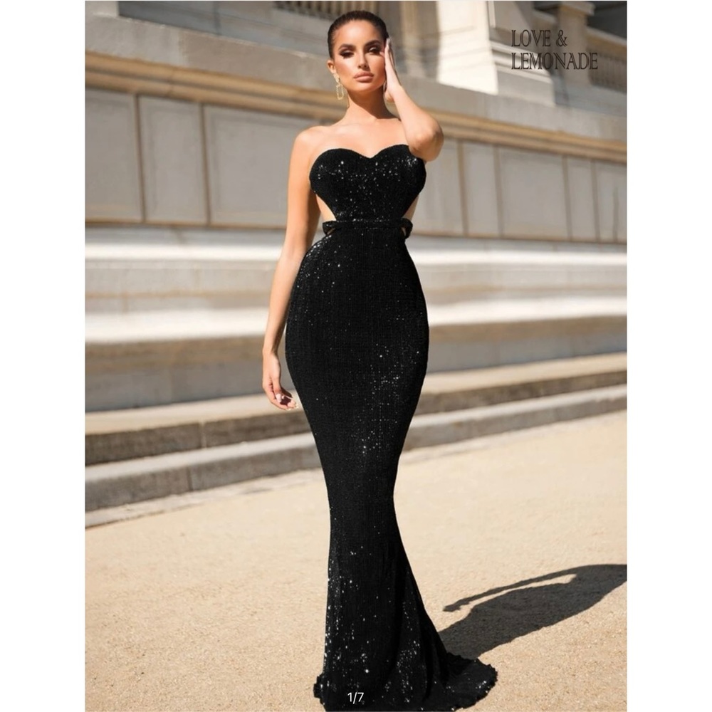 LOVE&LEMONADE-Mermaid Hem Backless Sequin Tube Dress| Size L